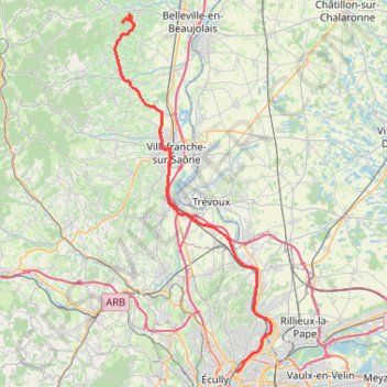 Itinéraire brouilly (52,3 km), distance, dénivelé, altitude, carte, profil, trace GPS