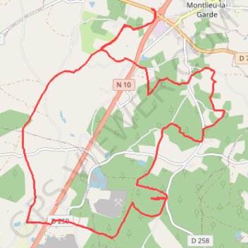 Itinéraire Olerando Montlieu-la-Garde, distance, dénivelé, altitude, carte, profil, trace GPS
