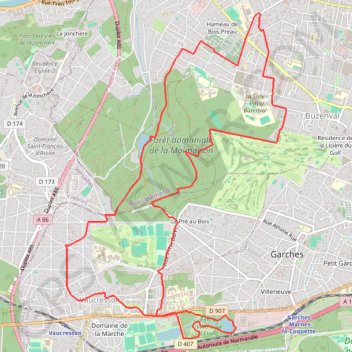 Itinéraire Rueil Malmaison - Vaucresson, distance, dénivelé, altitude, carte, profil, trace GPS