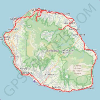 Itinéraire 🚶 Trace ,boucle du tour de La Réunion par La Montagne, distance, dénivelé, altitude, carte, profil, trace GPS