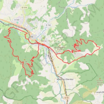 Itinéraire Sagatte Justin (Drôme), distance, dénivelé, altitude, carte, profil, trace GPS