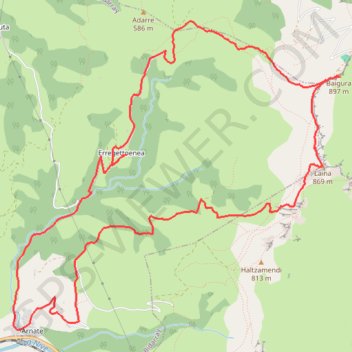 Itinéraire Baigura, distance, dénivelé, altitude, carte, profil, trace GPS