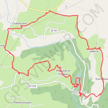 Itinéraire Le Puech - Peyrusse, distance, dénivelé, altitude, carte, profil, trace GPS