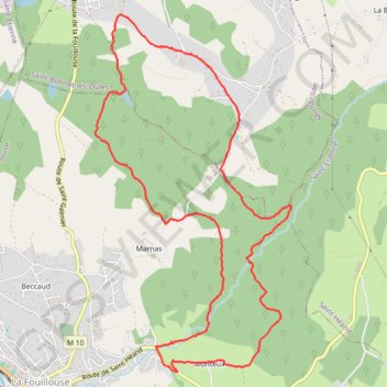 Itinéraire Marche à la Fouillouse, distance, dénivelé, altitude, carte, profil, trace GPS