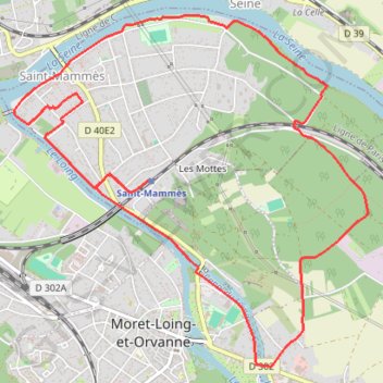 Itinéraire Saint-Mammès, batellerie et forêt, distance, dénivelé, altitude, carte, profil, trace GPS