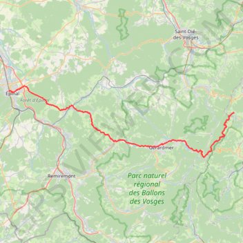 Itinéraire Col du Calvaire Epinal, distance, dénivelé, altitude, carte, profil, trace GPS