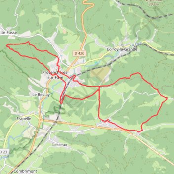 Itinéraire Beauchimont Provenchères, distance, dénivelé, altitude, carte, profil, trace GPS