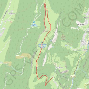 Itinéraire Charande depuis les Aigaux, distance, dénivelé, altitude, carte, profil, trace GPS