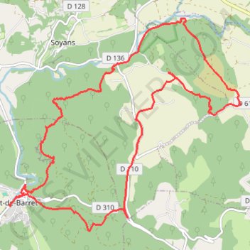 Itinéraire Autour de Pont de Barret, distance, dénivelé, altitude, carte, profil, trace GPS