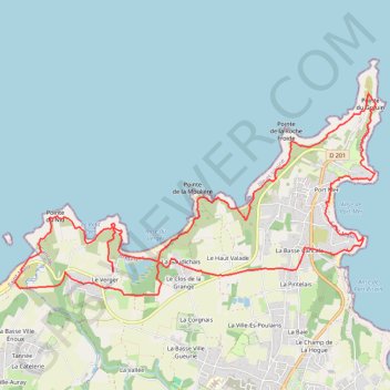 Itinéraire Cancale pointe du Grouin, distance, dénivelé, altitude, carte, profil, trace GPS