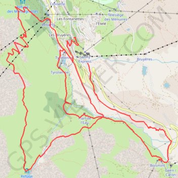 Itinéraire Tracé actuel: 03 AOU 2013 15:52, distance, dénivelé, altitude, carte, profil, trace GPS