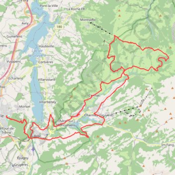 Itinéraire Bulle La Berra, distance, dénivelé, altitude, carte, profil, trace GPS