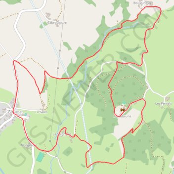 Itinéraire Randonnée à la Tour de Peyrebrune - Alrance, distance, dénivelé, altitude, carte, profil, trace GPS