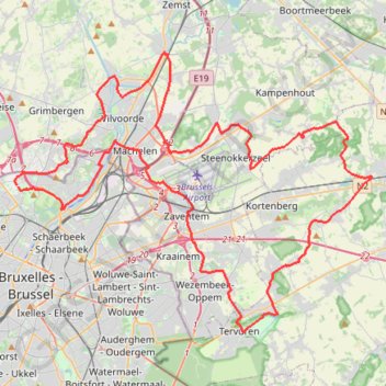 Itinéraire Atomium - Tervuren (No roadworks), distance, dénivelé, altitude, carte, profil, trace GPS
