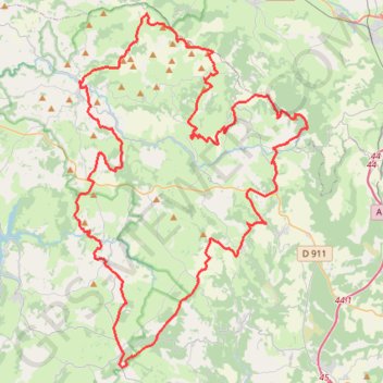 Itinéraire Tour des Monts du Lévézou, distance, dénivelé, altitude, carte, profil, trace GPS