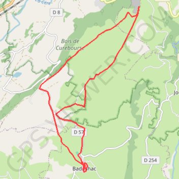 Itinéraire De la Montagne de Morèze à Badailhac, distance, dénivelé, altitude, carte, profil, trace GPS
