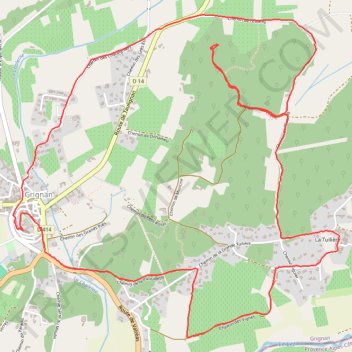 Itinéraire Grignan, distance, dénivelé, altitude, carte, profil, trace GPS