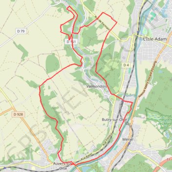 Itinéraire Circuit d'Auvers, distance, dénivelé, altitude, carte, profil, trace GPS