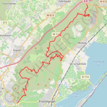 Itinéraire Traversée Montagne de la Gardiole, distance, dénivelé, altitude, carte, profil, trace GPS