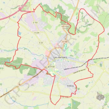Itinéraire Tour des Herbiers, distance, dénivelé, altitude, carte, profil, trace GPS