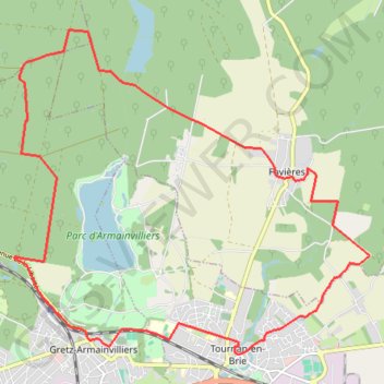 Itinéraire Gretz - Armainvilliers, distance, dénivelé, altitude, carte, profil, trace GPS