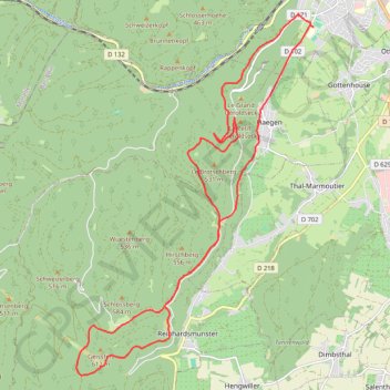 Itinéraire Saverne - Haberaker, distance, dénivelé, altitude, carte, profil, trace GPS