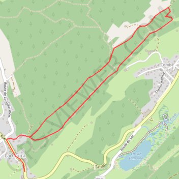Itinéraire La Combe Arbey - Lamoura, distance, dénivelé, altitude, carte, profil, trace GPS