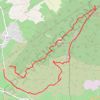 Itinéraire La Serre d'Oupia par Montpenery, distance, dénivelé, altitude, carte, profil, trace GPS