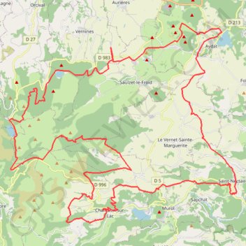Itinéraire La ronde des lacs - Aydat, distance, dénivelé, altitude, carte, profil, trace GPS
