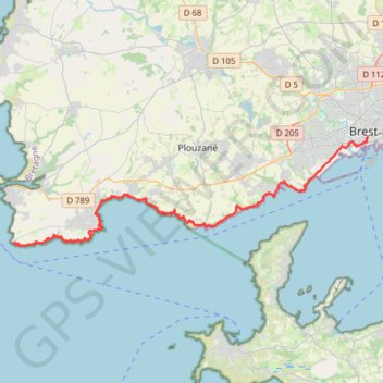 Itinéraire Pointe Saint-Mathieu, distance, dénivelé, altitude, carte, profil, trace GPS