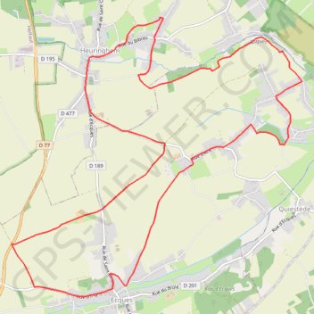 Itinéraire Heuringhem - Le sentier Perdu, distance, dénivelé, altitude, carte, profil, trace GPS