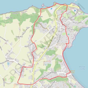 Itinéraire Circuit de la pointe de l'Arcouest - Ploubazlanec, distance, dénivelé, altitude, carte, profil, trace GPS