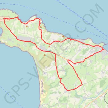 Itinéraire La Haguarde Bitumeuse - Gréville-Hague, distance, dénivelé, altitude, carte, profil, trace GPS