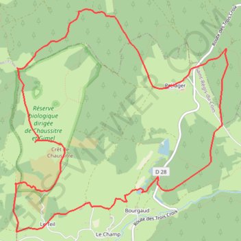 Itinéraire Valadon les 3 croix, distance, dénivelé, altitude, carte, profil, trace GPS
