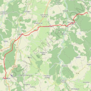 Itinéraire 20 Champlémy-Saligny: 21.00 km, distance, dénivelé, altitude, carte, profil, trace GPS