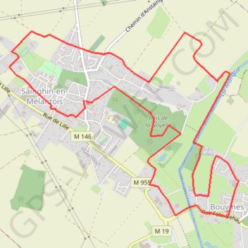 Itinéraire Autour de Sainghin-en-Mélantois, distance, dénivelé, altitude, carte, profil, trace GPS