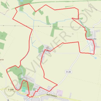 Itinéraire Les hameaux de Sours, distance, dénivelé, altitude, carte, profil, trace GPS