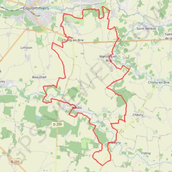Itinéraire Les Coteaux du Morin et de l'Aubetin - Boucle, distance, dénivelé, altitude, carte, profil, trace GPS