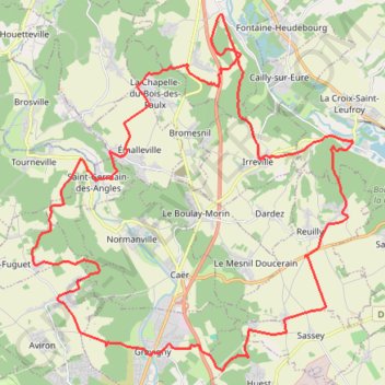 Itinéraire Les deux vallées - Gravigny, distance, dénivelé, altitude, carte, profil, trace GPS