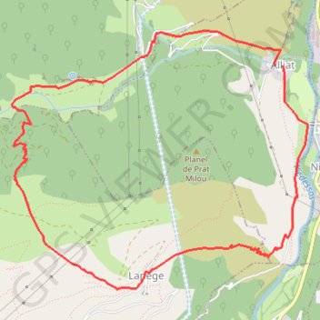 Itinéraire Boucle d'Alliat, distance, dénivelé, altitude, carte, profil, trace GPS
