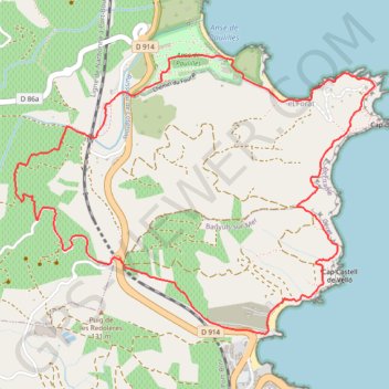 Itinéraire Paulilles-Banyuls-retour, distance, dénivelé, altitude, carte, profil, trace GPS
