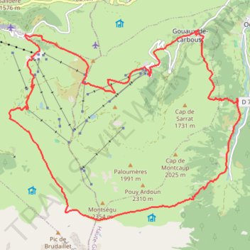 Itinéraire parcours_12_-_couret_desquirry, distance, dénivelé, altitude, carte, profil, trace GPS