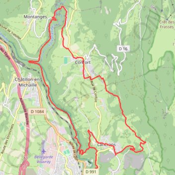 Itinéraire Gratteloup - Coz, distance, dénivelé, altitude, carte, profil, trace GPS