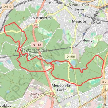 Itinéraire La forêt de Meudon, distance, dénivelé, altitude, carte, profil, trace GPS