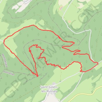 Itinéraire Balade Combe du Château - Combe Ribeau, distance, dénivelé, altitude, carte, profil, trace GPS