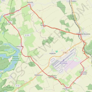 Itinéraire Autour de l'étang de Lachaussée entre eau et air, distance, dénivelé, altitude, carte, profil, trace GPS