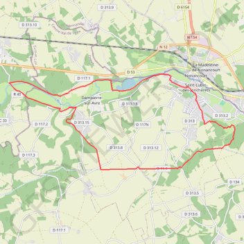 Itinéraire En vallée de l'Avre, distance, dénivelé, altitude, carte, profil, trace GPS