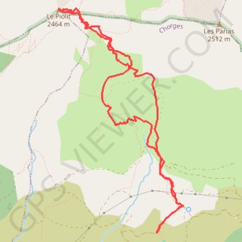 Itinéraire Le Piolit, Face Sud-Est, distance, dénivelé, altitude, carte, profil, trace GPS