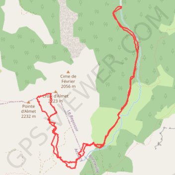 Itinéraire Pointe d'Almet, distance, dénivelé, altitude, carte, profil, trace GPS