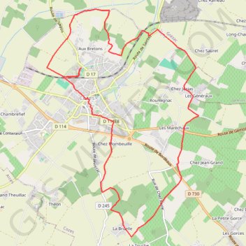 Itinéraire CozesAurilleresRNPRY11T, distance, dénivelé, altitude, carte, profil, trace GPS